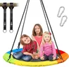 Trekassy 700lb 40 Inch Saucer Tree Swing for Kids Adults Outdoor 900D Oxford Waterproof with 2pcs Tree Hanging Straps, Steel Frame and Adjustable Ropes