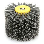 Polishing Wheel, Abrasives Wire Drum Wheel Brush Burnishing Polishing Wheel Grit #80,Suitable for Derusting,Deburring and Cleaning Wooden Floor