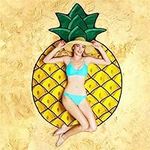 Wtosuhe Summer Beach Towel Shawl French Fries Ice Fruits Shaped Beach Towel, Cotton Oversized Beach Towels, Soft and Absorbent Beach Blanket for Adults, Travel Towel for Beach Pool (Pineapple)