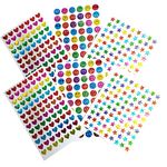 OWINAS,400 + craft Sparkle smiley heart star stickers (6 sheets),Kids and Teachers craft stickers,Kids Birthday Gift,Stickers ,Reward Stickers,Scrapbooking,Projects,Teacher's and Parent's Reward Stickers