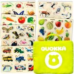 QUOKKA Puzzles for Toddlers 2-4 in a Bag – 6 Montessori Wooden Kids Puzzles Ages 3-5 – Preschool Wood Game for Boys and Girls 4-6 – Gift for Learning Realistic Animals Fruits Vehicles