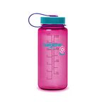 Nalgene Sustain Tritan BPA-Free Water Bottle Made with Material Derived From 50% Plastic Waste, 16 OZ, Wide Mouth, Electric Magenta, 16 Ounce