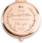 Gifts for Mom，Christmas Stocking Stuffers for Adult Women,Engraved Compact Mirror for Purses, Mom Birthday Gifts from Daughter, Appreciation Gifts for Thanksgiving,Personalized Gifts for Women