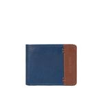Hidesign Andover W2 Genuine Leather Men's Tri Fold Wallet (Midnight Blue)