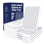 (4 Pack) Extra Small Ice Cube Tray (0.55 Inches) (Bin & Scoop) (104 Cavities), Ice Molds For Iced Coffee, Beverages, Cocktails & Frozen Fruit, Easy To Use, BPA Free, Suitable For All Occasions, White