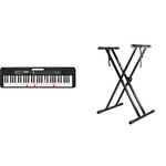 Casio LKS250BK Portable Keyboard (LK-S250) + RockJam Xfinity Heavy-Duty Keyboard Stand Bundle