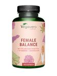 Vegavero Hormone Balance for Women | PMS Supplements | NO Additives | 180 Capsules | Vitex Agnus Castus, Lady's Mantle, Folic Acid (Quatrefolic®) Maca, B6, B12, Iron, Zinc | Vegan