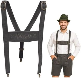 Nicky Bigs Novelties Lederhosen Suspenders Mens German Oktoberfest Bavarian Alpine Costume Accessory
