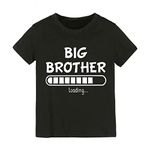 Big Brother Loading Tees Outfit Baby Boys T Shirts Tops Clothes Promoted Announcement Gift (Brother Loading 2-Black, 2-3 Years)