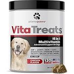 Vita Treats - Dog Vitamins and Supplements - Hemp Oil for Dogs - Glucosamine Chondroitin for Dogs - Omega 3 Fish Oil for Skin & Coat - Probiotics - Dog Joint Supplement - 120 Dog Multivitamin Chews