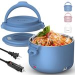 Aotto Electric Lunch Box, 12V 24V 110V 3 in 1 Portable Food Warmer Heated Lunch Boxes for Adults, 32oz Leakproof, Lunch Warmer & Food Heater for Travel, Car, Truck, Office Use - Blue