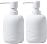 GalDal White Soap Lotion Dispenser with A Spare Pump,Liquid Hand Soap Dispenser Sets for Bathroom Countertop,2pcs/Set Soap Dispenser for Kitchen.