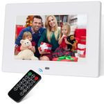 7 Inch Digital Picture Photo Frame 1024x768P Music Photo Video Player with Remote Control 4 Windows Display/Multi-Slideshow/Calendar/Clock Alarm Function Electronic Photo Picture Frames