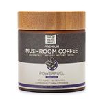 The Youth Effect Mushroom Coffee Infused with Organic Cordyceps, Chaga & Rhodiola. Adaptogens for All-Day Power, Strength, Energy, Endurance & Stamina, Low Caffeine Coffee Substitute. Skinny Coffee, gym coffee, pre-workout (Adaptogenic Coffee, 100g, 50 Servings, MADE IN CANADA)