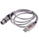 USB DMX DMX512 Interface RS485 Serial Adapter Controller PC Stage Light Controller Dimmer Dongle Freestyler (16ft, Transparent USB Shell)