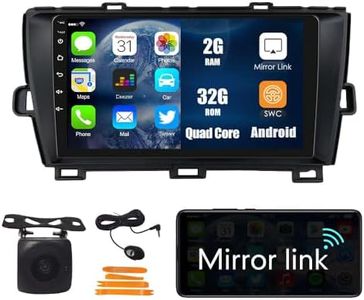 WOSTOKE Automática Android Navegación Estéreo GPS Radio Cámara de Marcha Atrás 9" IPS Pantalla Táctil Tabletas Pad Reproductor de Medios para Toyota Prius 2009-2014 RHD Quad Core 2G+32G Negro