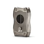 Colibri SV-Cut Cigar Cutter| Black/Chrome/Gunmetal/Rose Gold |Spring Loaded Release | Deep 7mm V Cut and up-to 3mm Straight Cut | Up-to 68 Ring Gauge Cigars | Ergonomic Design (Gunmetal)