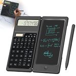 Solar Scientific Calculator with 6 inch Writing Pad 10-Digit Foldable Calculator with Solar Battery Professional Portable Ultra-thin Desk Calculator Notepad for Students, Teacher, Engineer