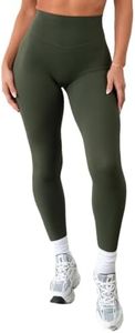 Vitality Cloud II Leggings for Women - High Waisted, Tummy Control Compression Workout Leggings with No Front Seam - Athletic Pants Seamless Fit, Olive, 2X-Small