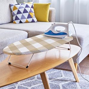 Encasa XO Ironing Board Covers and Pad - 72x30 cm Fits Mini Iron Boards, Thick 4mm Felt, Elasticated Fit, Heat & Scorch-Resistant, Elastic Bungee Cord Tightening & Lock Buffalo Beige