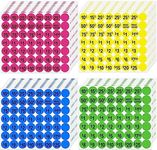 Yard Sale Stickers, 1344 Pcs Garage Sale Price Stickers 3/4" Colored Price Tags Label Stickers with Price for Yard Garage Fle Market Sale 4 Bright Colored Preprinted Dollar Pricing Labels