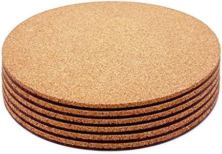 KITLAB Cork Plant Coasters, Double Layers 6 Inch Cork Planter Coaster, Absorbent Cork Plant Mats, Cork Plant Coasters for House Plants, 6 Pcs