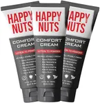 HAPPY NUTS Comfort Cream Deodorant For Men: Anti-Chafing Sweat Defense, Odor Control, Aluminum-Free Mens Deodorant & Hygiene Products for Men's Private Parts 3.4 oz.(3 Pack, Original)