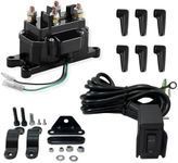 AUTO OCCASION Winch Solenoid Relay Contactor 12V 300A Winch Rocker Thumb Switch Combo with Handlebar Control Kit Compatible with ATV UTV 3000lbs-5000lbs Polaris 800 1000