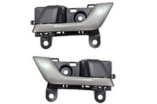 PT Auto Warehouse TO-2605RA-DP - Interior Inner Inside Door Handle, Painted Lever (Silver) with Black Housing - Left/Right Pair