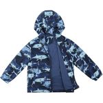 LACOFIA Boy's Waterproof Jacket with Fleece Lined Kid's Windbreaker School Hooded Coat Children Outdoor Raincoat for Autumn/Winter Navyblue Shark 9-10 Years