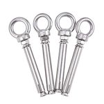 INCREWAY 4-Pack M6 x 80mm 304 Stainless Steel Ring Lifting Expansion Eyebolt Bolt, Screw Closed Hook Anchor Bolt