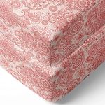 Bacati Sophia Paisley Girls Scroll 2 Piece Crib/Toddler Fitted Sheet, Coral