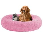 ZEXSAZONE Round Donut Comfortable Durable Both Sides usable and Washable Pet Bed | Dog Bed | Puppy Bed | Cat Bed | Medium Dog Bed for Cats Puppies Labrador German Shepherd Bulldogs Pink