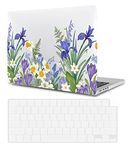 Hard Case Compatible with MacBook Air 13 Inch Shell A1369 A1466 Release 2017 2016 2015 2014 2013 2012 2011 2010, Plastic Hardshell Case Cover and Keyboard Cover Skin, Bright Flowers