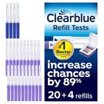 Clearblue Refill Pack For Advanced Fertility Monitor: 20 Fertility Tests For Ovulation & 4 Pregnancy Tests, 24 Tests (Monitor Sold Separately), Packaging May Vary