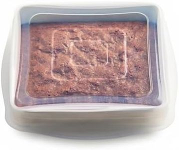 Stasher Reusable Silicone Stretch Lid for Casseroles, Sheet Pans, Baking Dishes–Square Replacement Lid, 8”x8”, Stretchable, Leak-Free, Microwave Safe, Dishwasher Safe, Food Cover, Eco-Friendly, Clear