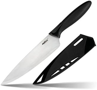 Zyliss Chef's Knife with Sheath Cover - Stainless Steel Knife - Fruit, Vegetable, Herbs and Meats Knife - Travel Knife with Safety Kitchen Blade Guards - Dishwasher & Hand Wash Safe - 7.25 inches