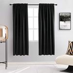 DONREN 99% Blackout Curtains for Boys Bedroom -Set of 2 Panels Black Curtain Drapes - Thermal Insulating Room Darkening Window Curtain Panels for Living Room,42 by 63 Inch Long