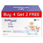 Bumtum Baby Soap with Goodness of Calendula Extractparabens Free Vegan& Cruelty Free 50Gm Pack of 6, White