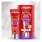 Colgate Max White Ultimate Radiance Toothpaste, At Home Whitening Toothpaste Clinically Proven to Instantly* Whiten Teeth and Reverse 15 Years of Stains**, 75ml Tube