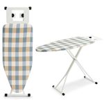 CROWNSHOP Ironing Boards 110X38X64-77CM 6 Adjustable Heights Non-Slip Rubber Feet Cotton Cover with Iron Rest TopIron Board Universal Extra Wide Lightweight Iron Board Rack (Yellow-green)