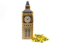 Big Ben Souvenir Tin Filled with Devon Toffees - Christmas Toffee Sweets Gift Box with Individually Wrapped Sweets - Novelty British Sweet Tin, London Souvenirs Gifts by The Silver Crane Company