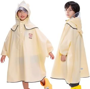RYM-DURONN Rain Poncho for Kids Girls & Boys – Waterproof EVA Kids Poncho with Hood, Reusable Lightweight Kids Raincoat for Theme Park, School & Travel
