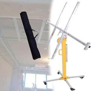 Commercial Grade Drywall Lift,10ft to 16.4ft Adjustable Height Range,3mm Galvanized Steel Construction,Non-Slip Base with Locking Wheels,for Professionals & Diyers,4.5m