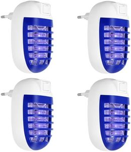 4PCS Lampada Antizanzare Elettrica, Anti Zanzare Mosche Elettrico da Presa con Luce UV LED, Atossica e Sicur, Risparmio Energetico Elettroinsetticida, Ammazza Insetti Lampada Notte Notturna Casa