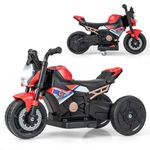 Costzon 6V Kids Motorcycle, 3-in-1 Battery Powered Kids Ride-on Motorcycle with 2-Wheel & 3-Wheel Conversion & Detachable Training Wheels,Headlight, Music & Horn, Electric Bike Motorcycle for Kids