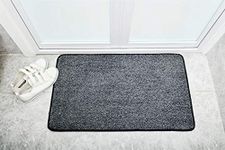 Vinsani Non-Slip Indoor Magic Clean Step Mat Machine Washable Floor Doormat Super Absorbent Carpet Runner Entrance Rug Liner - Dark Grey - 45 X 75 cm