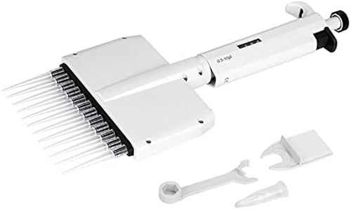 12-Channel Multichannel Pipett Pipettor Micro Pipette 0.5-10μl Adjustable Variable Volume Pipettes for Standard 96 Orifice Plate 360 Degree Rotating Liquid Head