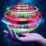 Flying Ball Toys, Globe 360°Rotating Hand Controlled Flying Toys, Magic Led Lights up Ball, Mini Drone Flying Toys Gift for Kids and Adults (red)