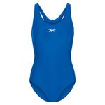 Reebok Womens Swimsuit One Piece in Blue, Competitive Water Sports, Racer Back Cut Out Style Swimwear Bathing Suit